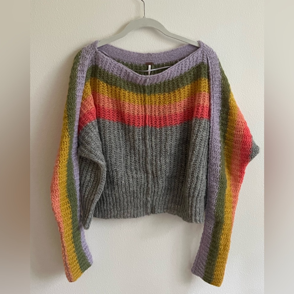 Free People Wool Multicolor Sweater